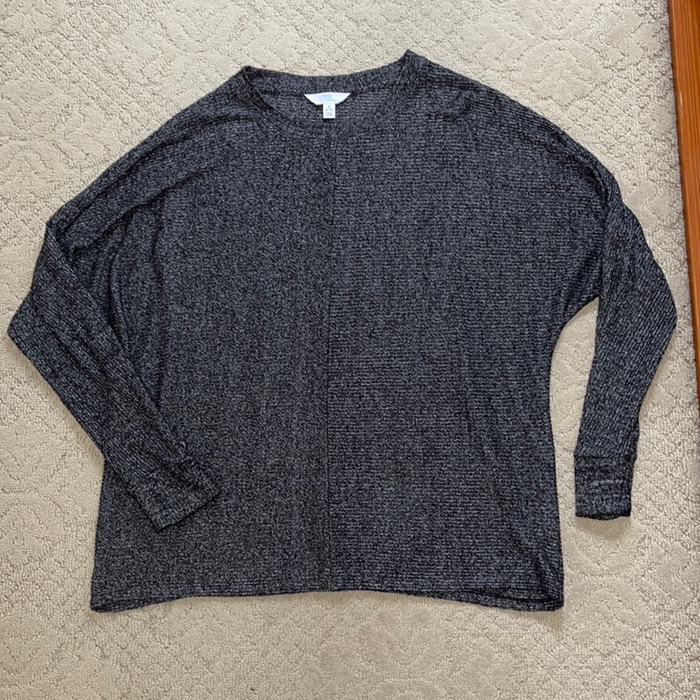 Time & Tru Roomy Grey Longsleeve Tee M